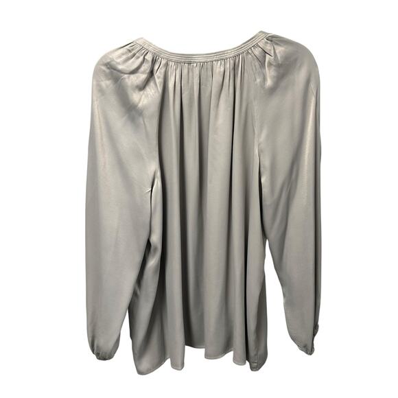 Johnny Was Calme Gray Double Tassel Long Sleeve Peasant Top Womens Size Large - Picture 4 of 4